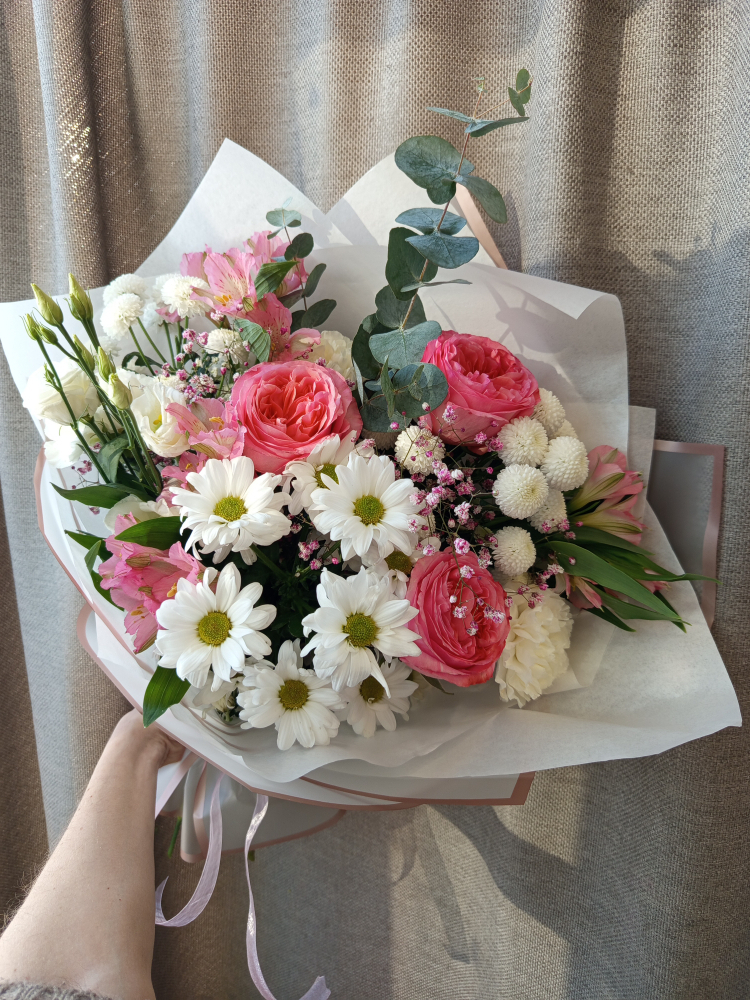 Букет "Пионовидные розы Pink expression"