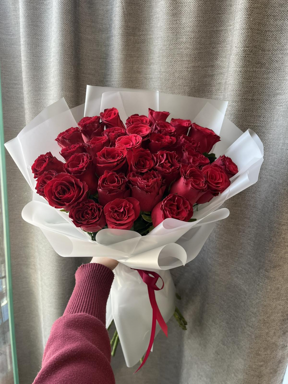 Букет из 35 красных роз, Кения, 60 см