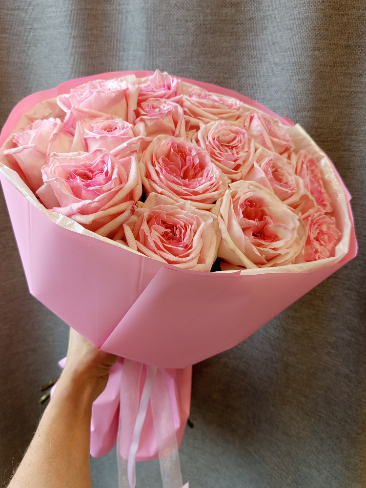 Букет из 15 шт ароматных и пионовидных Pink O'Hara 