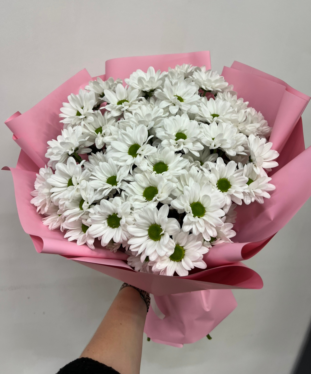 Букет из кустовой хризантемы "Ромашки", 9 шт